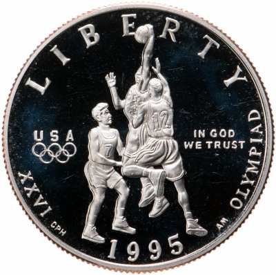 купить США 50 центов 1995 "XXVI летние Олимпийские Игры, Атланта 1996 - Баскетбол" Proof