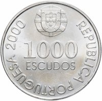 купить Португалия 1000 эскудо (escudos) 2000 "500 лет со дня рождения Жуана де Каштру"