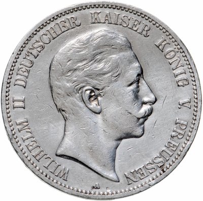 купить Германская Империя, Пруссия 5 марок 1904 А Вильгельм II