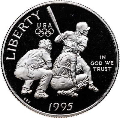 купить США 50 центов (1/2 доллара, half dollar) 1995 S "XXVI летние Олимпийские Игры, Атланта 1996 - Бейсбол"