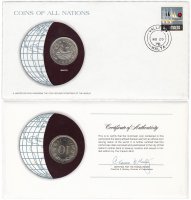 Купить Серия «Монеты всех стран мира» - Мальта 10 центов (cents) 1972 (монета и 1 марка в конверте)