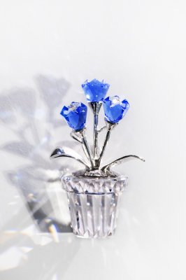 купить Статуэтка "Цветы", кристаллы Swarovski, металл, фирма "Swarovski", Австрия, 2000-2015 гг.