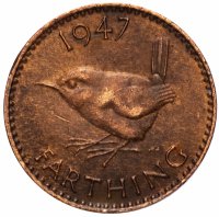 купить Великобритания 1 фартинг (farthing) 1937-1948 Георг VI с надписью IND IMP, случайная дата