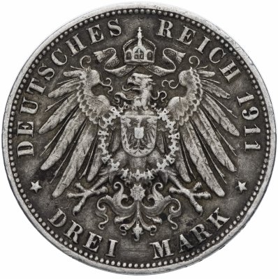купить Германия (Империя, Гамбург) 3 марки (mark) 1911