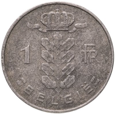 купить Бельгия 1 франк (franc) 1962 надпись на голландском - 'BELGIE'