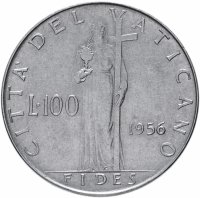 Купить Ватикан 100 лир 1956