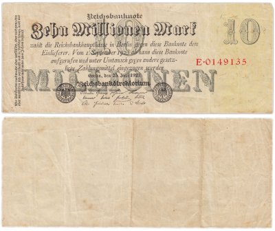 купить Германия, Веймарская республика 10 000 000 марок 1923 (Pick 96)