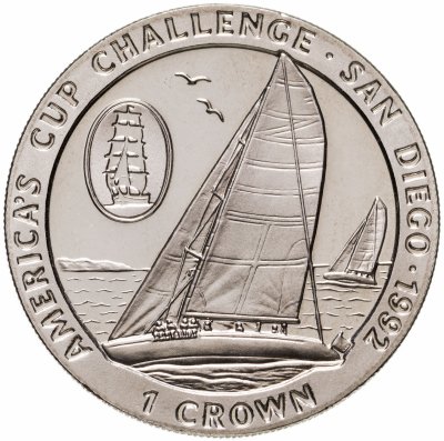 купить Остров Мэн 1 крона (crown) 1991 "Кубок Америки, Сан-Диего 1992"