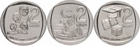 купить Южная Африка ЮАР - набор 3 шт х 2 ранда 2019 "25 лет демократии, Права детей, Право на образование" UNС