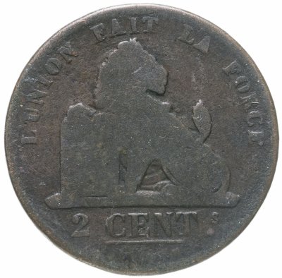 купить Бельгия 2 сантима (centimes) 1835 Авторская метка без точки