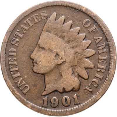 купить США 1 цент (cent) 1901 Indian Head Cent