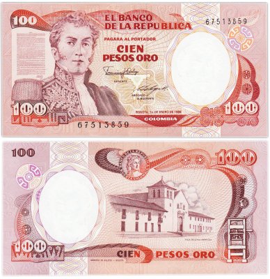 купить Колумбия 100 песо 1 января 1986 года (Pick 426b)