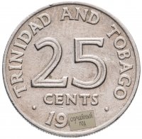 купить Тринидад и Тобаго 25 центов (cents) 1966-1971