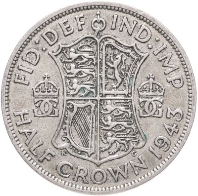 купить Великобритания 1/2 кроны (crown) 1943