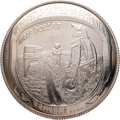 купить США 50 центов (1/2 доллара, half dollar) 2019 "50 лет полёта Аполлон-11 на Луну"