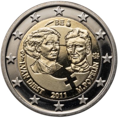 купить Бельгия 2 евро 2011 "100 лет Международному женскому дню" proof в футляре с сертификатом