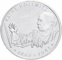 купить ФРГ 10 марок 1992 "125 лет со дня рождения Кете Кольвиц" (G)