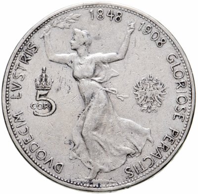 купить Австрия 5 крон 1908 60-летие правления Франца Иосифа