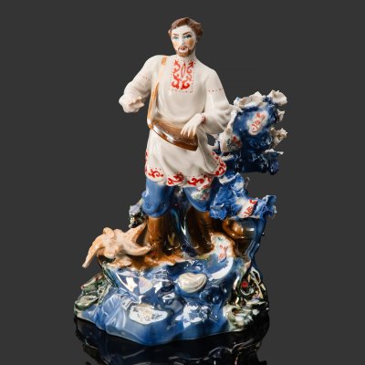 купить Статуэтка "Садко" (авторы В. Н. Щербина, Г. М. Калуга), фарфор, роспись, люстр, золочение, Киевский экспериментальный керамико-художественный завод (КЭКХЗ), Украина, 1991-2004 гг.