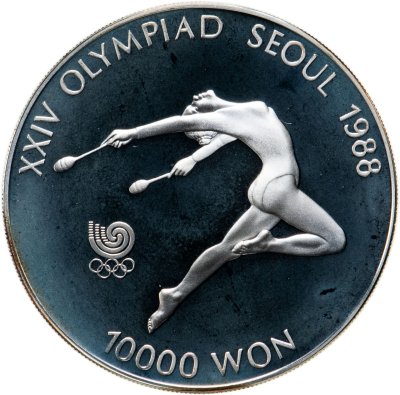 купить Южная Корея 10000 вон (won) 1988 XXIV летние Олимпийские Игры, Сеул 1988 - Гимнастка