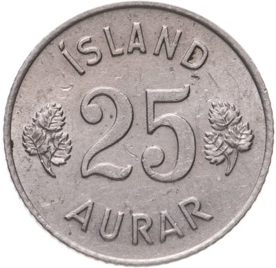 купить Исландия 25 эйре (aurar) 1959