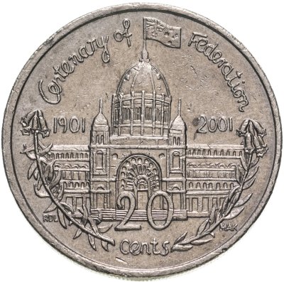 купить Австралия 20 центов 2001 "100 лет федерации"