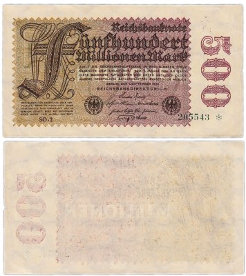купить Германия 500000000 марок 1923 (Pick 110)