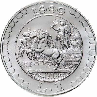 купить Италия 1 лира (lira) 1999 "История лиры - лира 1915 года "