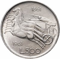 купить Италия 500 лир 1961 "100 лет со дня объединения Италии"