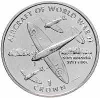 купить Остров Мэн 1 крона 1995 Supermarine Spitfire (Авиация Второй Мировой войны)
