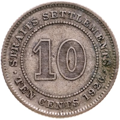 купить Стрейтс Сетлментс 10 центов (cents) 1926