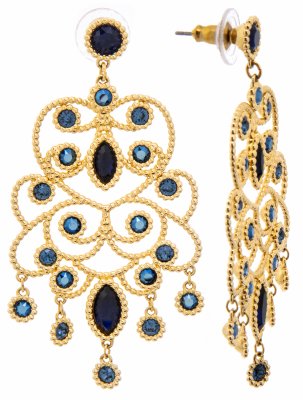 купить Серьги фантазийной формы, металл, вставки, фирма "Swarovski", Западная Европа, 2014 г.