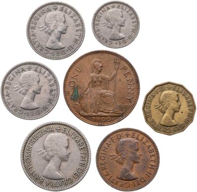 купить Великобритания набор монет 1953-1967 (7 штук) Елизавета II