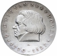 Купить Германия (ГДР) 10 марок 1970 "200 лет со дня рождения Людвига ван Бетховена"