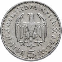 купить Фашистская Германия (Третий рейх) 5 рейхсмарок 1936, без свастики