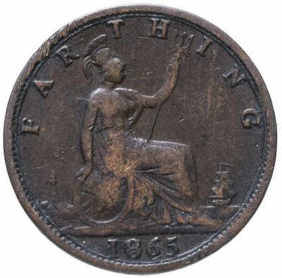 купить Великобритания 1 фартинг (farthing) 1865