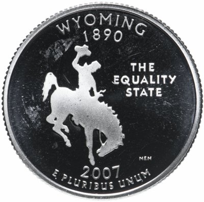 купить США 25 центов (квотер, 1/4 доллара, quarter dollar) 2007 Квотер штата Вайоминг серебро