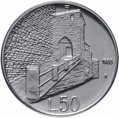 купить Сан-Марино 50 лир (lire) 1988 "Укрепления Сан-Марино"