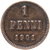 купить 1 пенни 1901, монета для Финляндии
