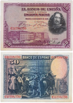 купить Испания 50 песет 1928 (Pick 75)