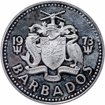 купить Барбадос 5 долларов (dollars) 1973 Фонтан