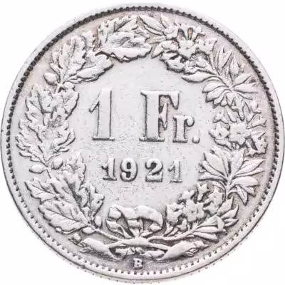 купить Швейцария 1 франк (franc) 1921