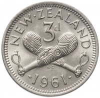 купить Новая Зеландия 3 пенса (pence) 1961