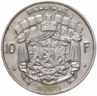 Купить Бельгия 10 франков (francs) 1969-1979, случайная дата