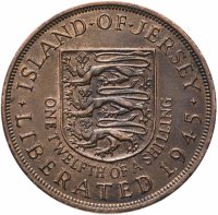 купить Джерси 1/12 шиллинга (shilling) 1945 "Освобождение король Георг VI Остров"