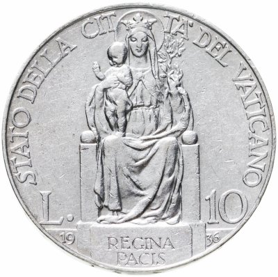 купить Ватикан 10 лир (lire) 1936