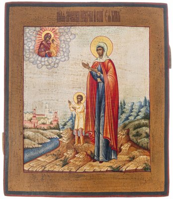 купить Икона "Святые Мученики Кирик и Иулитта" (на старой доске), дерево, темпера, Россия, 1990-2000 гг.