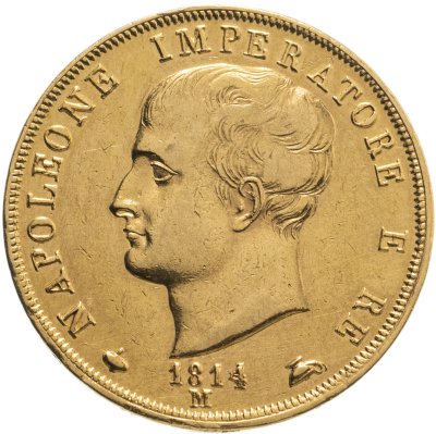 купить Италия 40 лир (lire) 1814 с портретом Императора Наполеона I Бонапарта