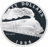 Купить Маршалловы острова 50 долларов 1996 "Поезд Mallard"
