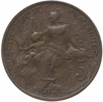 купить Франция 5 сантимов 1917